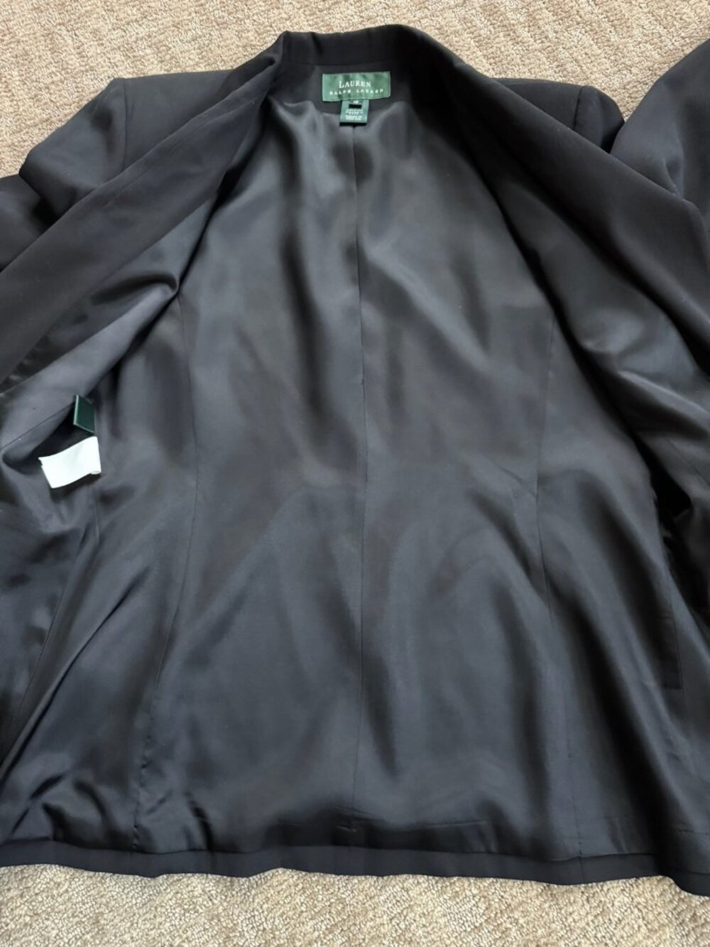 VTG Lauren Ralph Lauren Wool Blazer Crest Logo Gold Buttons Fully Lined Black 12 - Picture 10 of 13